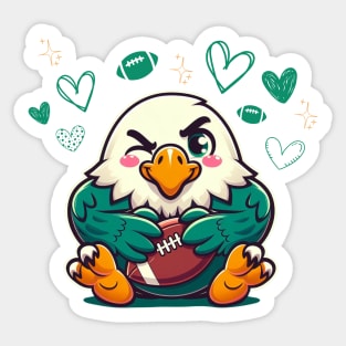 Cute Kawaii Philadelphia Eagles Love Sticker